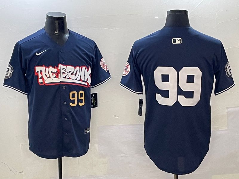 Men New York Yankees #99 Judge Drak Blue four generations Joint Name 2025 Nike MLB Jersey style 12->new york yankees->MLB Jersey